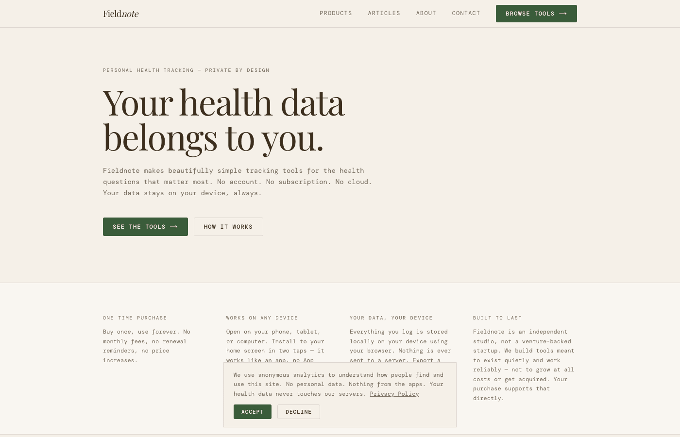 fieldnote — homepage